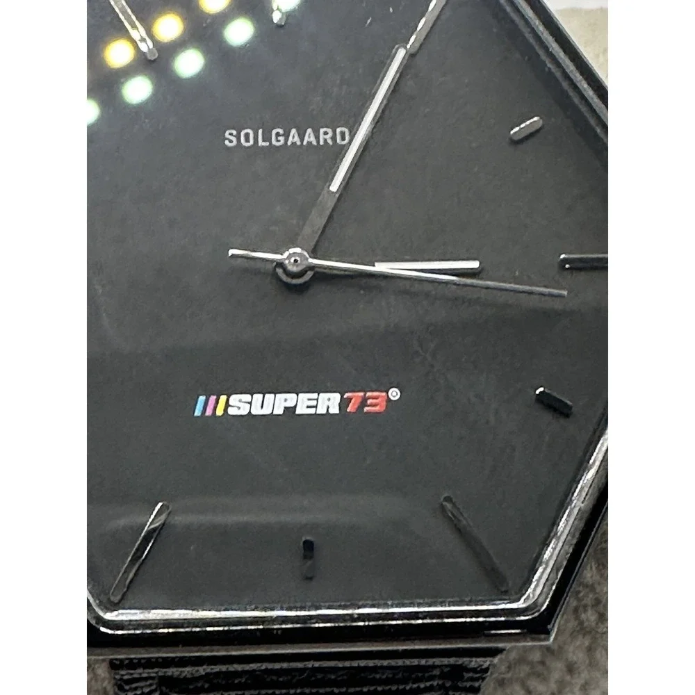 SOLGAARD x SUPER 73 Hex Watch #163 Black Dial Nylon Band‎ New Battery